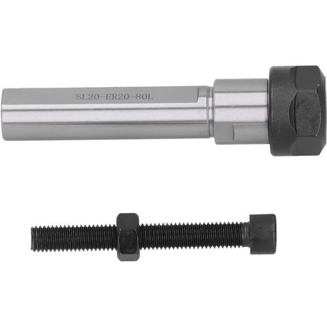 Porte-Mandrin À Pince - Tige D'Extension Droite ER20 - Pour Tour CNC Fraiseuse Perceuse - Longueur 80 mm - Acier Rapide