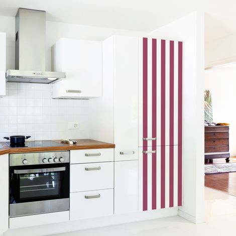 Sticker réfrigérateur et lave vaisselle, rayure prune, tendance rayure, 180 cm X 59,5 cm (1/5)