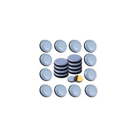 Remitery – Paquete de 24 deslizadores de teflón de 20 mm – Autoadhesivos para muebles pesados – Deslizadores para baldosas, parquet y suelos laminados - 24 piezas - Crezuo