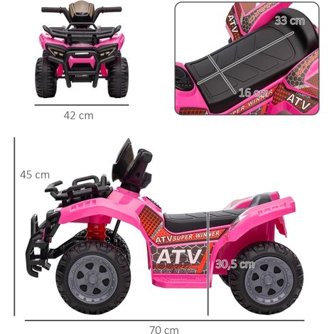 45 Quad électrique pour enfants 6 V avec fonction marche avant, musique, quad électrique pour enfants 1,5‑3 ans, rose (1/5)