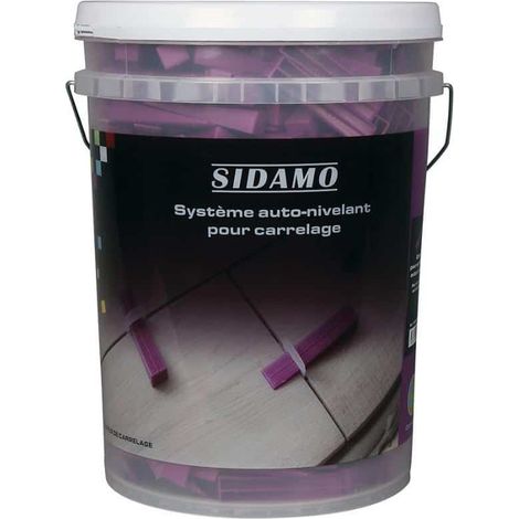 Sidamo – Cales pour croisillons auto-nivelants – Seau de 500 unités – Pour carreaux de 0 à 20 mm d'épaisseur – Réalisation de carrelage de niveau