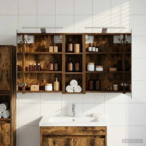 Juego de Muebles de Baño con estante 3 pcs 100 x 10,5 x 60,5 cm