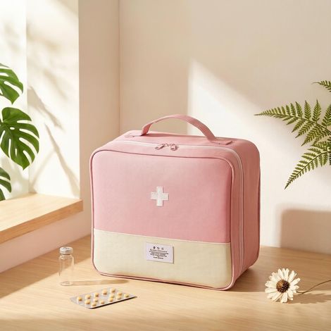 Trousse de premiers secours vide, mini trousse médicale portable, adaptée pour le camping en plein air et les urgences de randonnée, sac de rangement multifonctionnel pour médicaments d'urgence - 25,4 (1/5)