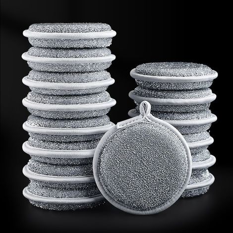 10 Pièces Chiffons à Vaisselle en Fil Métallique Polyvalents pour Humides et Secs, Chiffon de Nettoyage Multifonctionnels Anti-Rayures, Torchons à Vaisselle Réutilisables (1/5)