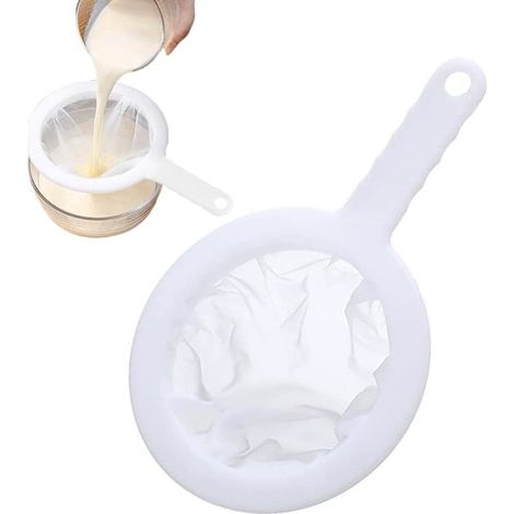 Passoire à mailles ultra-fines, passoire à thé en plastique avec trous de suspension, passoire de cuisine pour lait de soja, thé, jus, filtre 100 mesh (1/5)