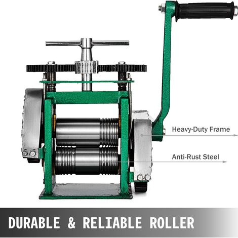 Machine à laminer combinée bijoux rouleau 85 mm laminoir à plat manuel presse joaillerie outil tablette DIY (120x55 mm) (1/5)