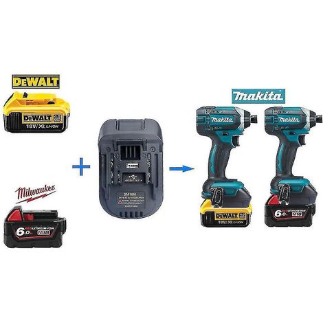 Adaptateur convertisseur de batterie lithium 18 V/20 V Dewalt DCB Milwaukee M18 vers batteries lithium 18 V série Makita BL18 pour outils électriques (1/5)