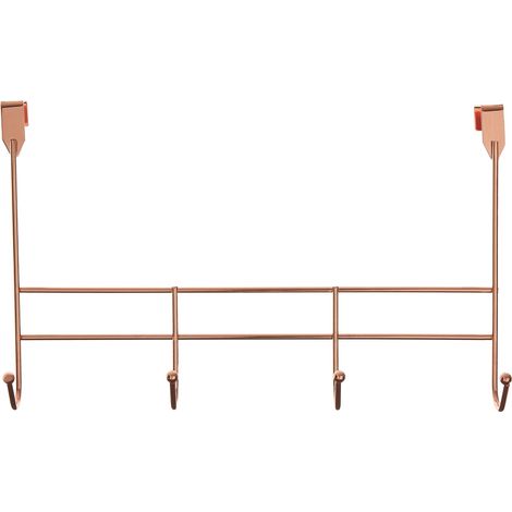 Interiors By Premier Stylish 4 Hook Rose Gold Over Door Hanger, Functional Over Door Coat Hanger, Sturdy Design Hanging Rack