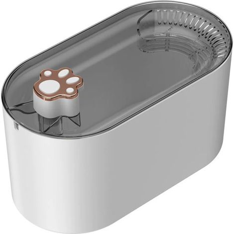 Dispensador de agua doméstico para gatos con sistema automático de filtración y circulación, gran capacidad y filtro extraíble, versión estándar en color blanco. (1/5)