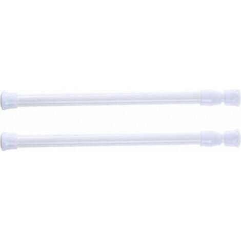 Lot de 2 tringles à rideau de douche télescopiques, sans perçage, pour douche, baignoire, armoire, blanc, largeur 30-50 cm (1/5)