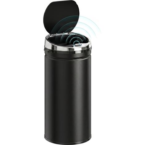 HOMCOM 42L Sensor Bin, Stainless Steel Kitchen Bin with, Soft Close, Black (1/4)