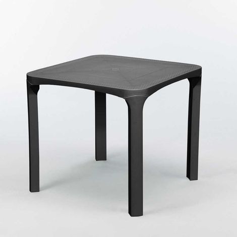Tavolo in resina da esterno effetto rattan Olè Grandsoleil -  Black