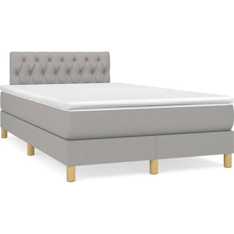 Maison Exclusive - Giroletto a Molle con Materasso Grigio Chiaro 120x200cm Tessuto