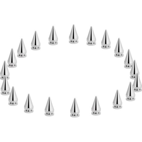 Lot de 20 clous/rivets en métal argenté de 10 x 20 mm en forme de balle, pour la maroquinerie (sacs, ceintures, etc.).
