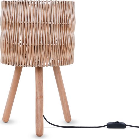 Paco Home Lámpara De Mesa Escritorio Mesilla Lámpara De Lectura Pantalla Boho E27 Naturaleza, Tipo 3