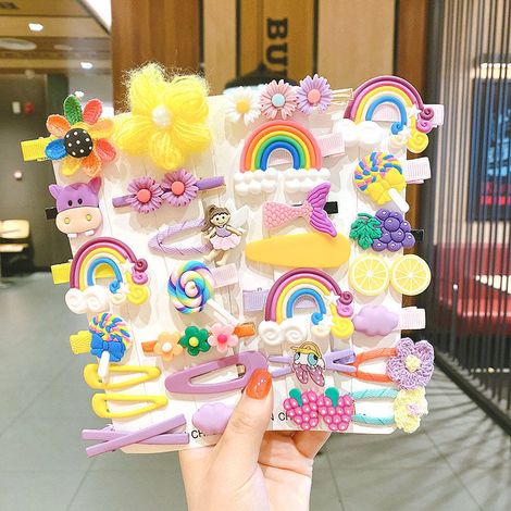Juego de 28 pinzas para el cabello de bebé niña, accesorios coloridos y adorables Multicolor (1/5)