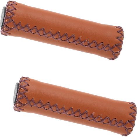 Manubrio per bicicletta, manopole in similpelle vinilica, cucito a mano per bicicletta da spiaggia, adatto alla maggior parte dei manubri da 22,2 mm (7/8 di pollice). (1/3)
