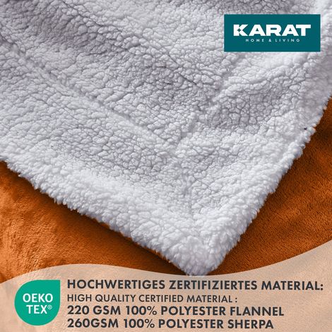 Kuscheldecke Glory Doppelseitig Braun 220 x 240 cm