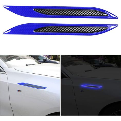 Autocollant réfléchissant de couleur bleue autocollant de protection de carrosserie de voiture bande d'avertissement autocollant de sécurité latérale décoration universelle pour voiture SUV (Bleu) (1/5)
