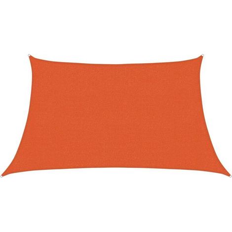 Voile d'ombrage, 160 g/m², trapézoïdale orange, 3/4 x 2 m, polyéthylène haute densité. (1/5)