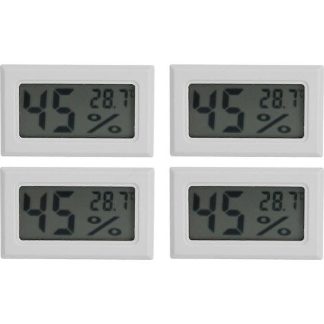 4-teiliges integriertes digitales Thermometer-Hygrometer, Sensor für Innentemperatur und Luftfeuchtigkeit, kompaktes Gerät mit LED-Anzeige, präzise Messung für Zuhause und Büro (1/5)