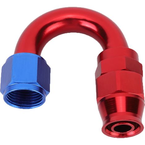 AN10 Schwenkbarer Kraftstoffleitungsschlauchanschluss, Ölleitungsanschlussadapter aus hochfester Aluminiumlegierung in Blau und Rot (180 Grad) (1/5)