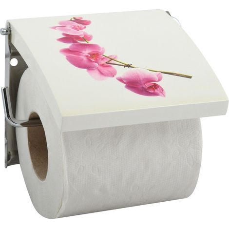 Portarrollos de Papel Higiénico de Pared MDF y Acero Inoxidable LANYU Blanco MSV