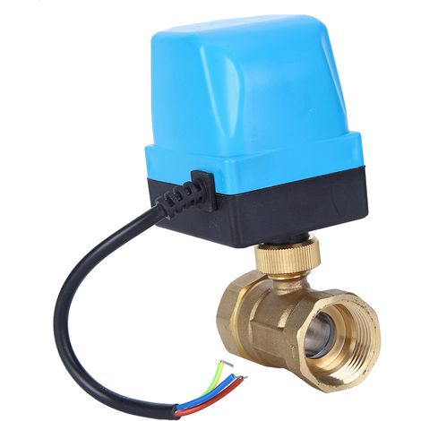Vanne à bille électrique, 2 voies, 3 fils, réglable 2 voies, indice de protection IP68, moteur synchrone, bleue, 220 V CA, G1 pouce (1/5)