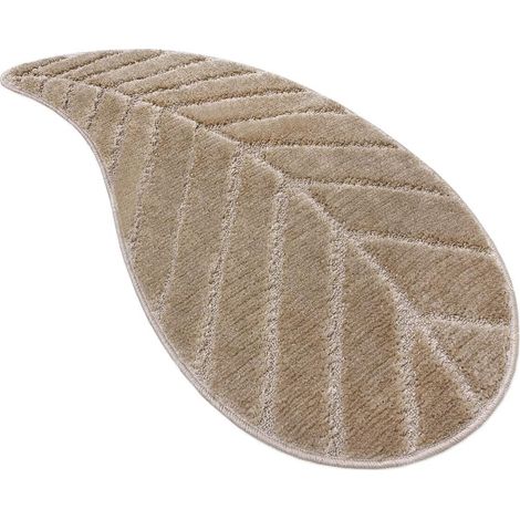 Tappeto Bagno Foglia Morbido Assorbente Camera Letto Scendi Doccia Antiscivolo 100% Made In Italy - Marrone (1/5)