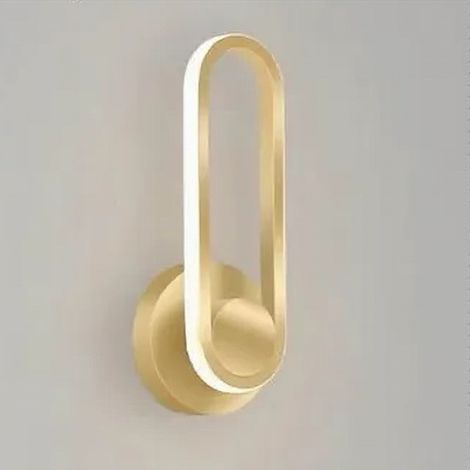 TrAdE Shop Traesio - Applique Da Parete Led 13 W Ovale Verticale Orientabile Oro Luce Naturale 50346 - (1/5)