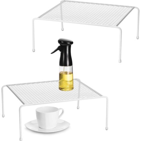 Lot de 2 organisateurs de placards de cuisine en fil métallique pour comptoir, garde-manger, armoire, réfrigérateur (1/5)