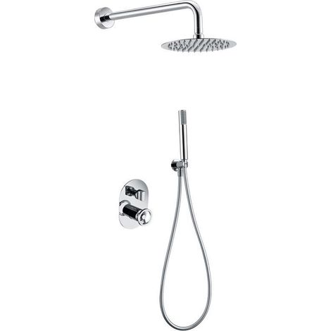 Conjunto para ducha con una grifería de latón de diseño moderno y un acabado cromado Olimpo de Imex (1/4)