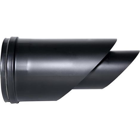Tubo de humos coaxial terminal horizontal negro D. 80/125 CE en acero 316 para estufa de pellet Hecho en Italia UNI 1856/2