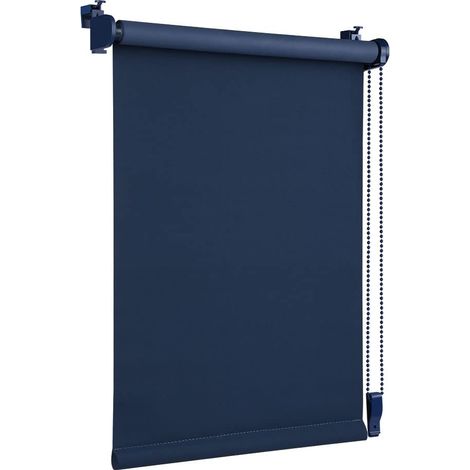 enrouleur occultant thermique,50x160 cm,Bleu foncé,Sans perçage,Avec revêtement de la même couleur,Klemmfix,Pour fenêtre et porte (1/5)