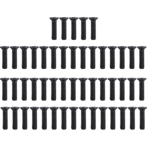 50Pcs Vis tête fraisée cruciformes acier noir M3x12 (1/5)