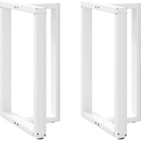 Lot de 2 pieds de table de bar en T ajustables 60 x 35 x 90 cm design moderne en acier blanc