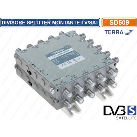 DIVISORE SPLITTER MONTANTE TV / SATELLITARE IN ALLUMINIO 9 INGRESSI 18 USCITE (1/5)