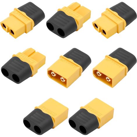4 Paires Connecteurs XT60 XT60H Mâle Femelle, Prise XT60 Etanche Femelle et Male avec Boîtier de Gaine Anti Spark, XT60H Connecteur Battery for RC Lipo Batterie, Panneau Solaire Portable (1/5)