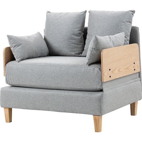 Poltrona/divano trasformabile 1 posto 81 x 88 x 68 cm grigio chiaro 030009138