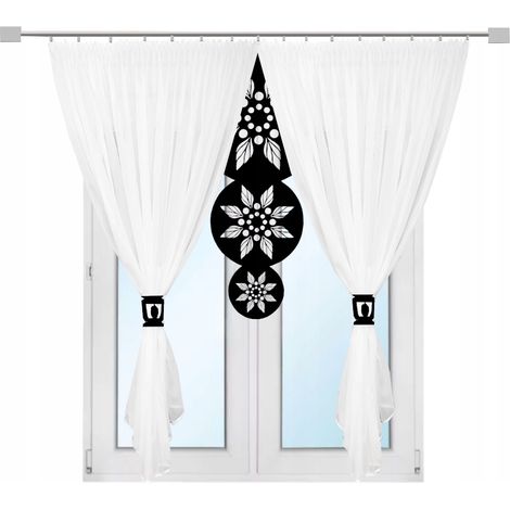 Moderner Vorhang für Terrasse, Balkon, Wohnzimmer, durchbrochenes Mandala-Design, schwarz, 300 x 250