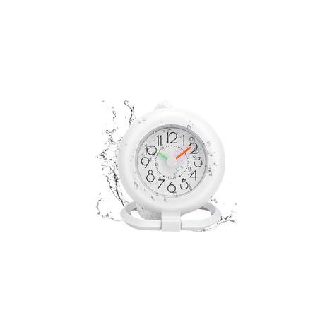 Petite horloge de douche étanche numérique, blanche, pour salle de bain et cuisine – (1/5)