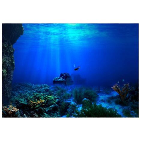 Seaworld Background Sticker Poster for Aquarium Decoration 61 x 30 cm (1/5)