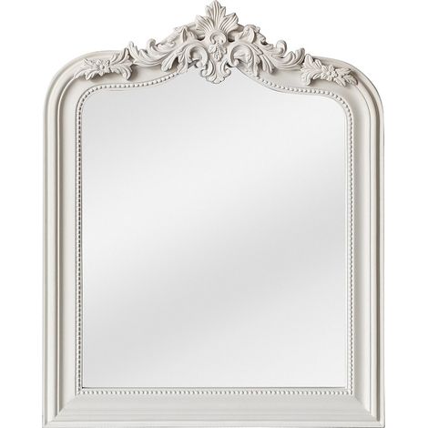 Specchio trumeau con modanature in legno di paulownia - L. 80 x H. 100 cm - Bianco opaco - NOVARA