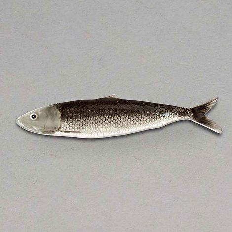 Plateau Allongé Sardine grise céramique 8x31cm (1/2)
