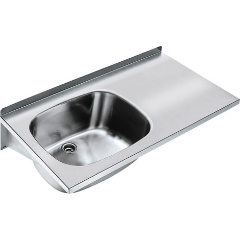 KWC AR Mehrzweckbecken, SIRIUS, Edelstahl,  1000x230x500 mm, Ablagefläche rechts