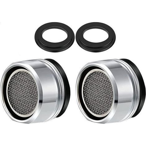 KLVGTIFS PU - M24 Wasserhahn-Luftsprudler, 2-teiliges Zubehörset mit Diffusor-Wasserhahnfilter und Dichtungsring, Silber (1/5)