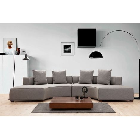 Ecksofa rund Gondol Grau
