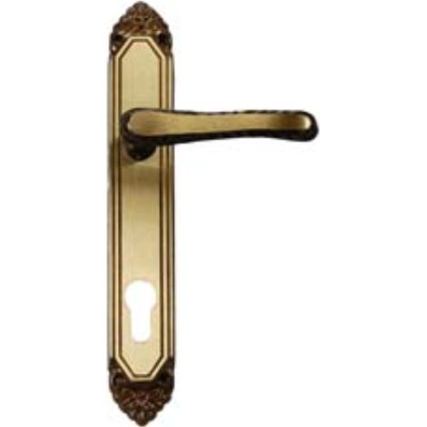 Maniglia lavinia con placca in ottone foro yale - mm.90 tipo leggero 1 paio