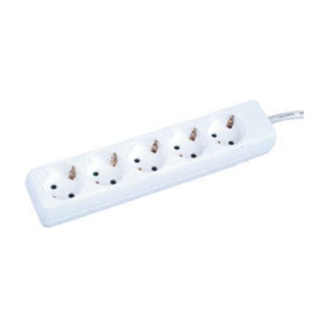Mehrfachsockel 5 Steckdosen mit Erdung 1,5 mts Electro DH 36.226/NV 8430552070954