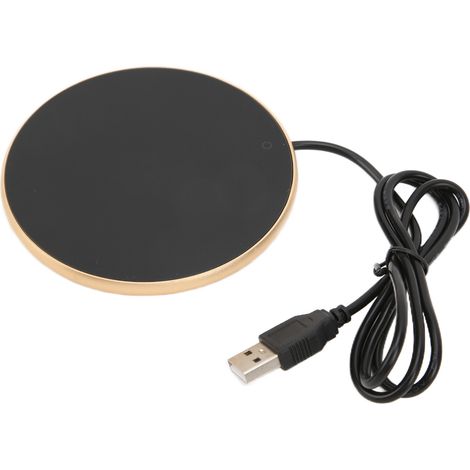 Chauffe-bougie intelligent, compact et portable, avec arrêt automatique, étanche et résistant à l'usure, servant également de dessous de tasse chauffant (doré). (1/5)